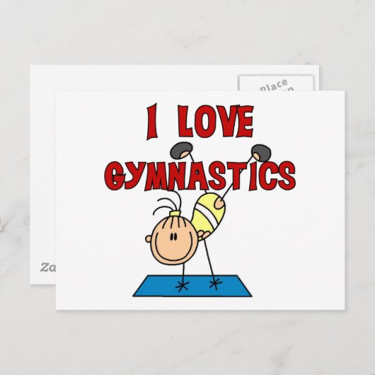 I Liebe Gymnastik Tshirts und Geschenke Postkarte (Vorne/Hinten)