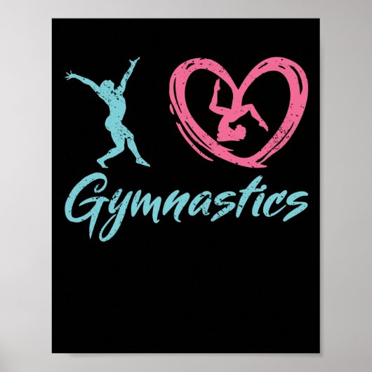 I Liebe Gymnastik Turniere Liebe Sportler Herz Poster (Vorne)