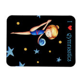 I Liebe Gymnastikstars und Gymnastikschwarz Magnet (Horizontal)