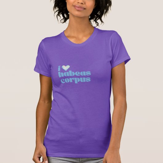 i Liebe habeas corpus blau auf lila T-Shirt (Vorderseite)