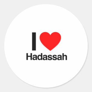 i Liebe hadassah Runder Aufkleber