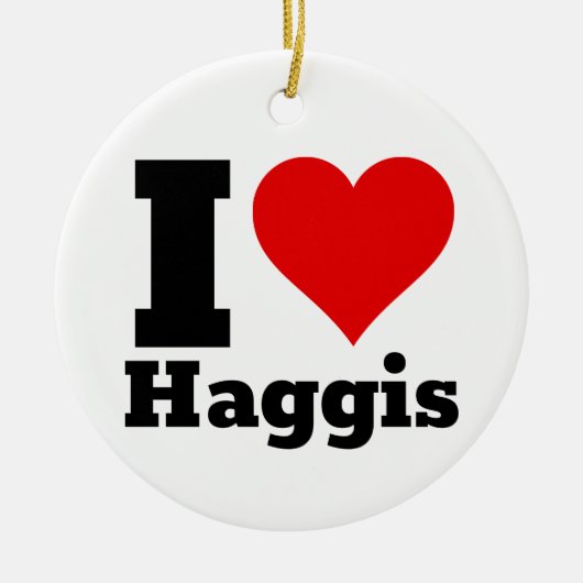I Liebe Haggis Keramik Ornament (Vorne)
