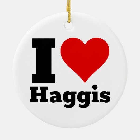 I Liebe Haggis Keramik Ornament (Hinten)