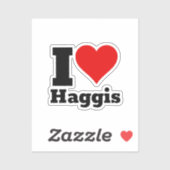 I Liebe Haggis Square Sticker (Blatt)