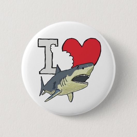 I Liebe Haie Button (Vorderseite)