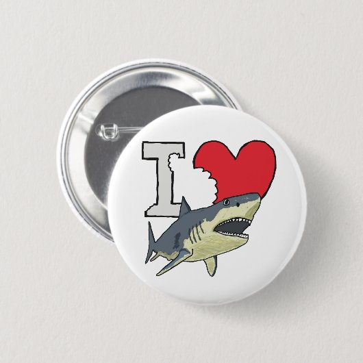 I Liebe Haie Button (Vorne & Hinten)
