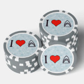 I Liebe Haie Pokerchips (Stapel)