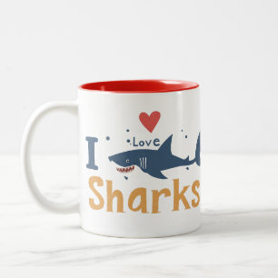 I Liebe Haie Zweifarbige Tasse