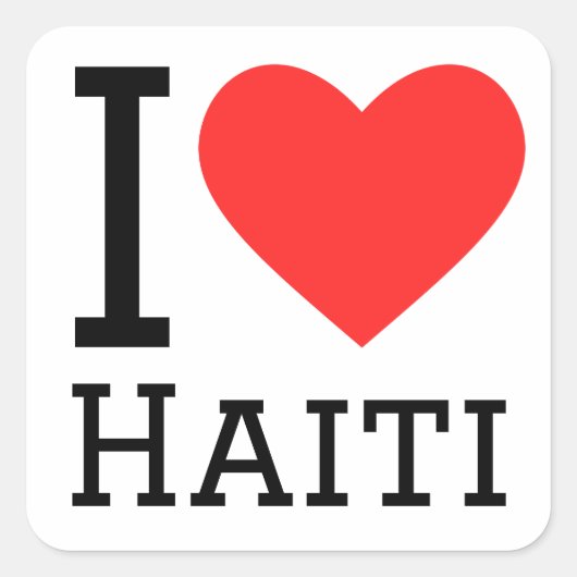 I Liebe Haiti Quadratischer Aufkleber (Vorderseite)