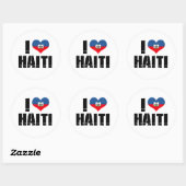 I LIEBE HAITI RUNDER AUFKLEBER (Blatt)