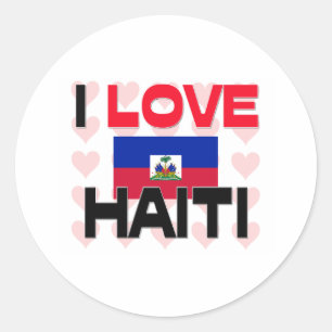 I Liebe Haiti Runder Aufkleber