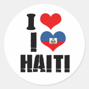 I LIEBE HAITI RUNDER AUFKLEBER