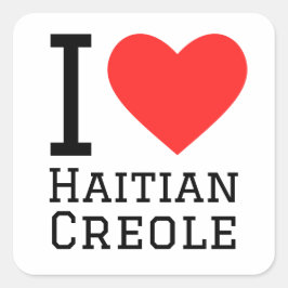 I Liebe Haitiankreol Quadratischer Aufkleber