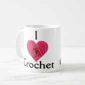 I Liebe-Häkelarbeit-Tasse Kaffeetasse (Vorderseite Links)