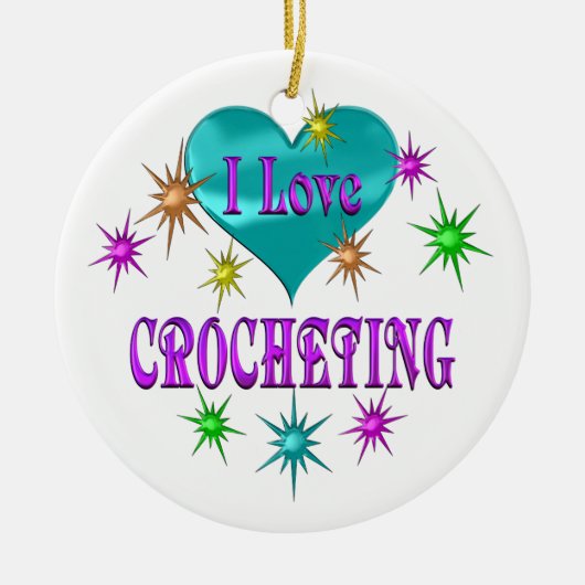 I Liebe-Häkeln Keramik Ornament (Vorne)
