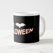 I Liebe Halloween (Bat) Orange White Jumbo-Tasse (Vorderseite Rechts)