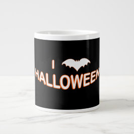 I Liebe Halloween (Bat) Orange White Jumbo-Tasse