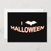 I Liebe Halloween (Bat) Orange White Postkarte (Vorne/Hinten)