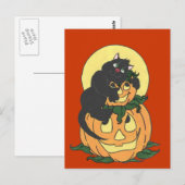 I Liebe Halloween Cat Postkarte (Vorne/Hinten)