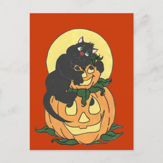 I Liebe Halloween Cat Postkarte (Vorderseite)