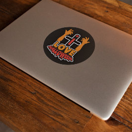 I Liebe Halloween Creepy Zombie Hands Runder Aufkleber