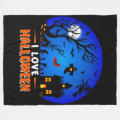 I Liebe Halloween Fleecedecke (Vorderseite (Horizontal))