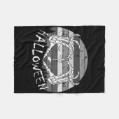 I Liebe Halloween Funny Bone Hands Skull Herz Retr Fleecedecke (Vorderseite (Horizontal))