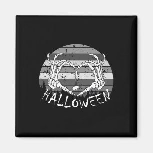 I Liebe Halloween Funny Bone Hands Skull Herz Retr Magnet
