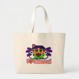 I Liebe Halloween Funny Ghost Cartoon Jumbo Stoffbeutel