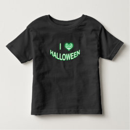 I Liebe Halloween (Herzstück der Liebe Batty) Grün Kleinkind T-shirt