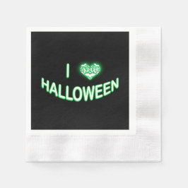 I Liebe Halloween (Herzstück der Liebe Batty) Grün Serviette