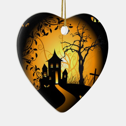 I Liebe Halloween Keramikornament (Rechts)