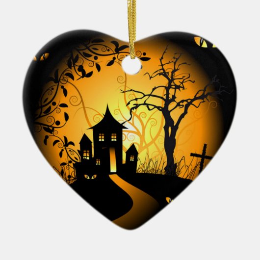 I Liebe Halloween Keramikornament (Vorne)