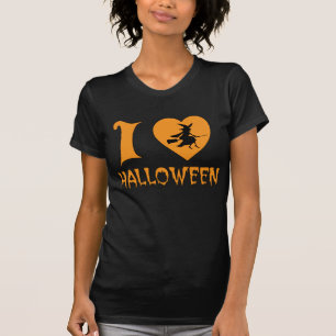 I Liebe Halloween mit der beängstigenden Hexe, di T-Shirt