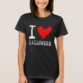 I Liebe Halloween Red Bat Black T-Shirt (Vorderseite)