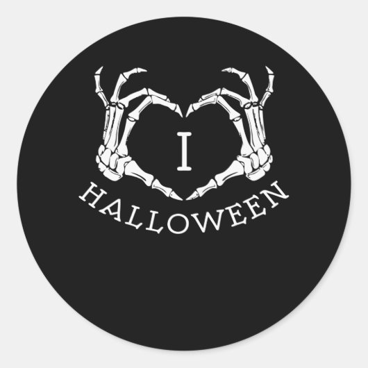 I Liebe Halloween Runder Aufkleber (Vorderseite)