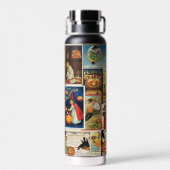 I Liebe Halloween Vintag Grußkarten-Collage Trinkflasche (Rückseite)