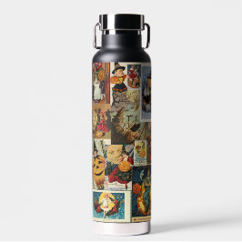 I Liebe Halloween Vintag Grußkarten-Collage Trinkflasche