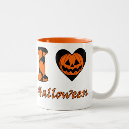 I Liebe Halloween Zweifarbige Tasse