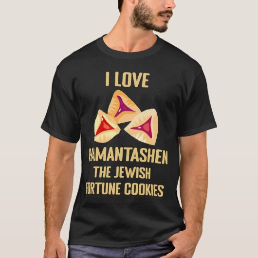 I Liebe Hamantashen Juwish Fortune Cookie Purim Co T-Shirt (Vorderseite)