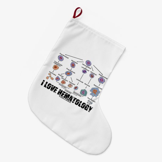 I Liebe Hämatologie Blutzelllinie Großer Weihnachtsstrumpf (Vorderansicht (hängend))