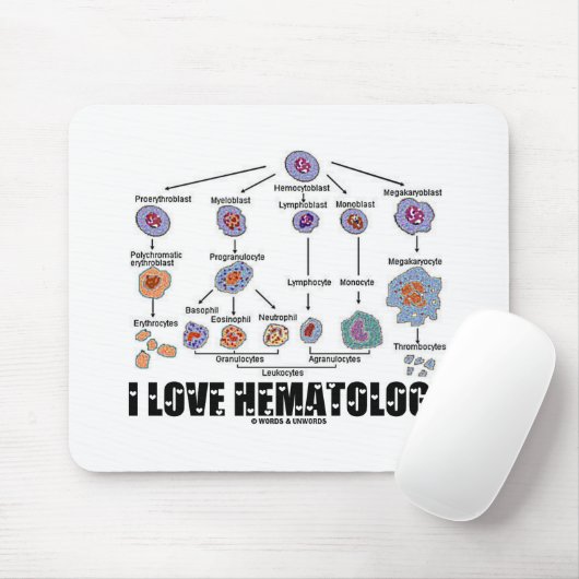I Liebe Hämatologie (Blutzelllinie) Mousepad (Mit Mouse)