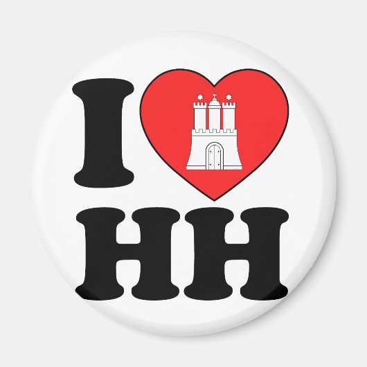 I Liebe Hamburg (HH) Magnet (Vorne)