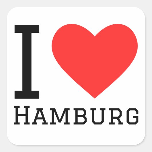 I Liebe Hamburg Quadratischer Aufkleber (Vorderseite)