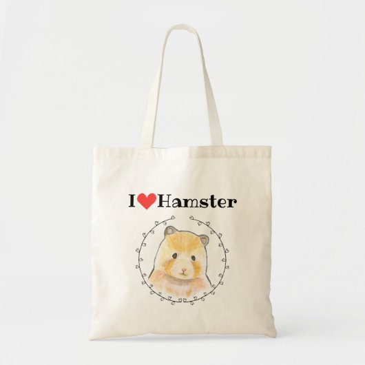 I Liebe Hamster, Hamsterbesitzer, Kleiner Tierfreu Tragetasche (Vorne)
