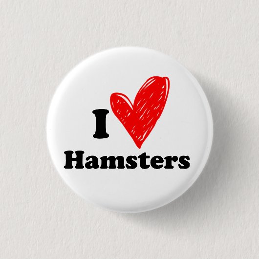 I Liebe Hamsters Button (Vorderseite)
