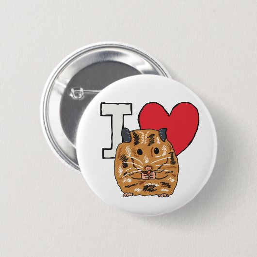 I Liebe Hamsters Button (Vorne & Hinten)