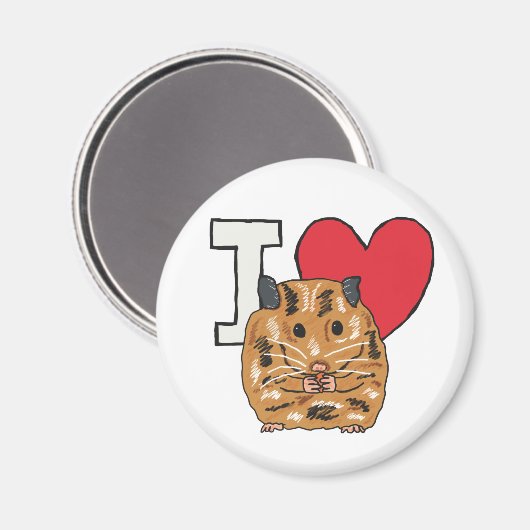 I Liebe Hamsters Magnet (Vorderseite/Rückseite)