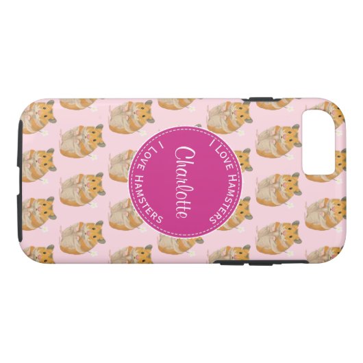 I Liebe Hamsters Pink Hamster Muster Case-Mate iPhone Hülle (Rückseite (Horizontal))
