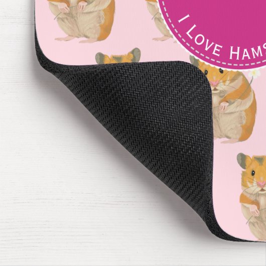 I Liebe Hamsters Pink Hamster Muster Mousepad (Ecke)